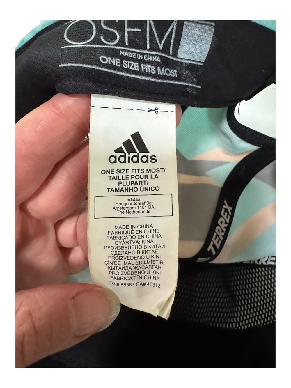 adidas Terrex 5 Panel Trail Cap Aqua Peach Black Performance Running Hat - Picture 4 of 4